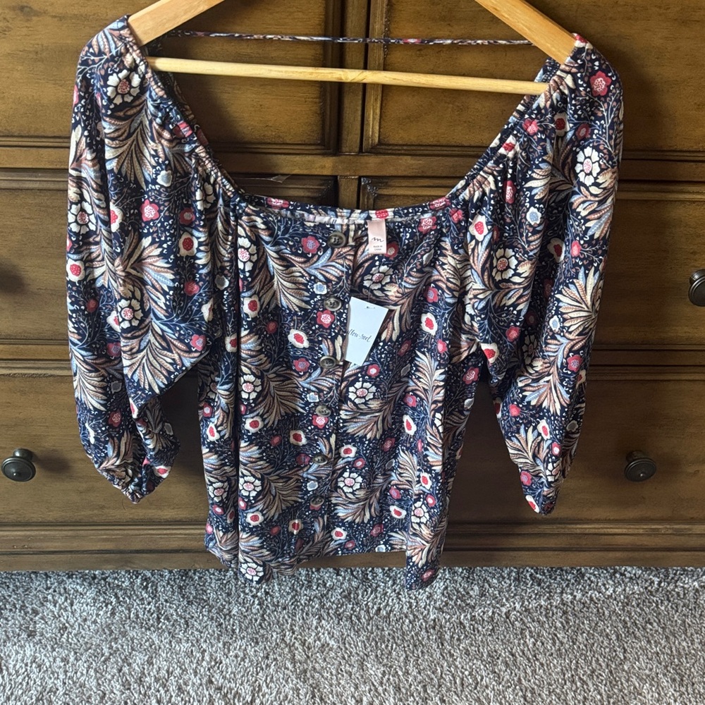 Buckle - Willow Root Floral Off-Shoulder Women's Top - Size M - NWT